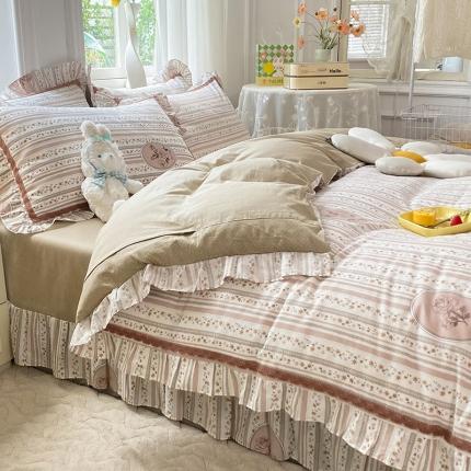 艾唯希 2024新款法式花边全棉四件套 艾丽莎