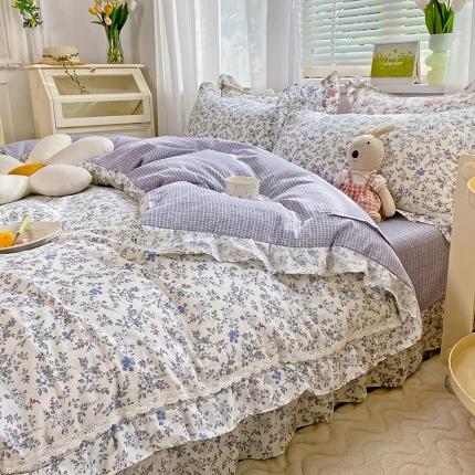 艾唯希 2024新款法式花边全棉四件套 花恋