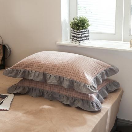 91家纺网 家纺一手货源 找家纺 （总）春皖 2023新款色织花边枕套