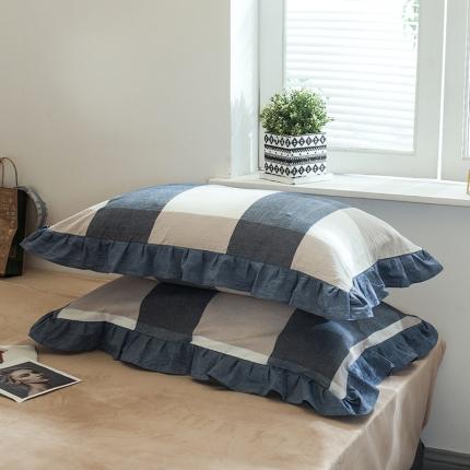 91家纺网 家纺一手货源 找家纺 （总）春皖 2023新款色织花边枕套