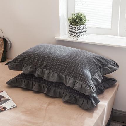 91家纺网 家纺一手货源 找家纺 （总）春皖 2023新款色织花边枕套