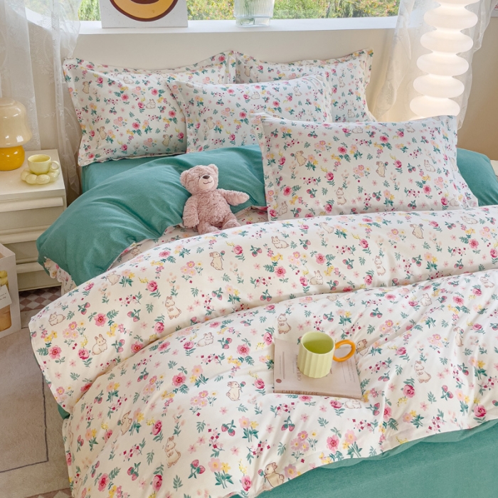 91家纺网 家纺一手货源 找家纺 （总）布可家纺 2025新款水洗磨毛印花四件套（提供买家秀）