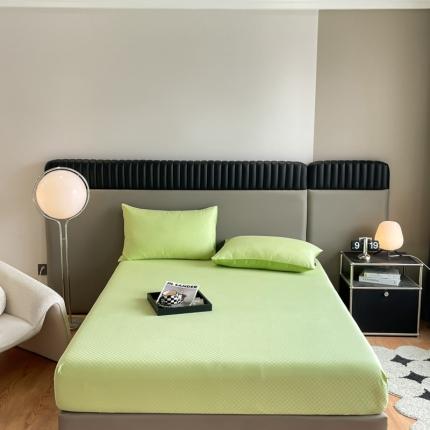 91家纺网 家纺一手货源 找家纺 （总）琪格格纺织 2023新款60支长绒棉小方格提花单品床笠和枕套