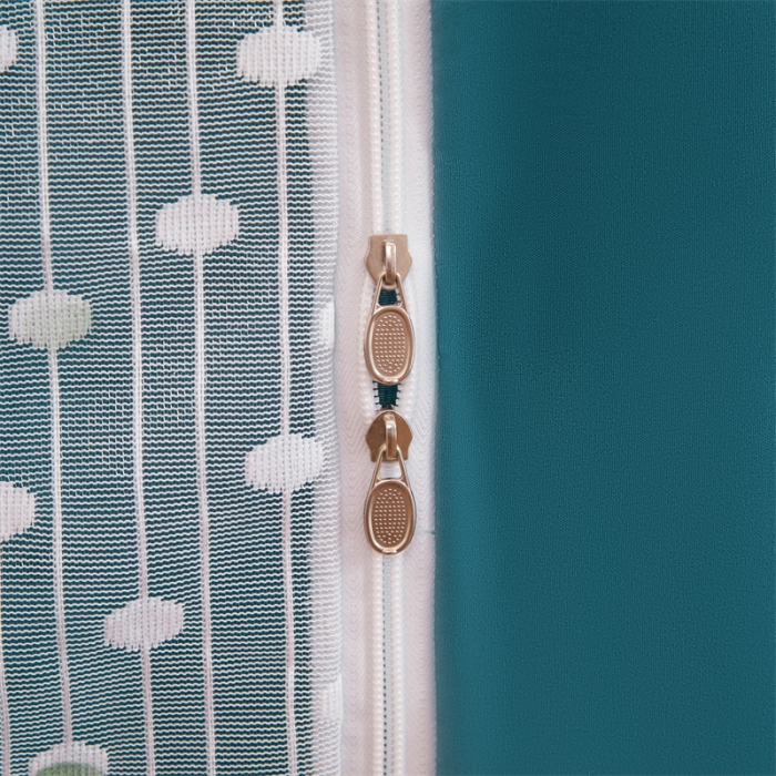 91家纺网 家纺一手货源 找家纺 千逸虹 2024新款强遮光布料刺绣纱上下铺帐纱 墨绿