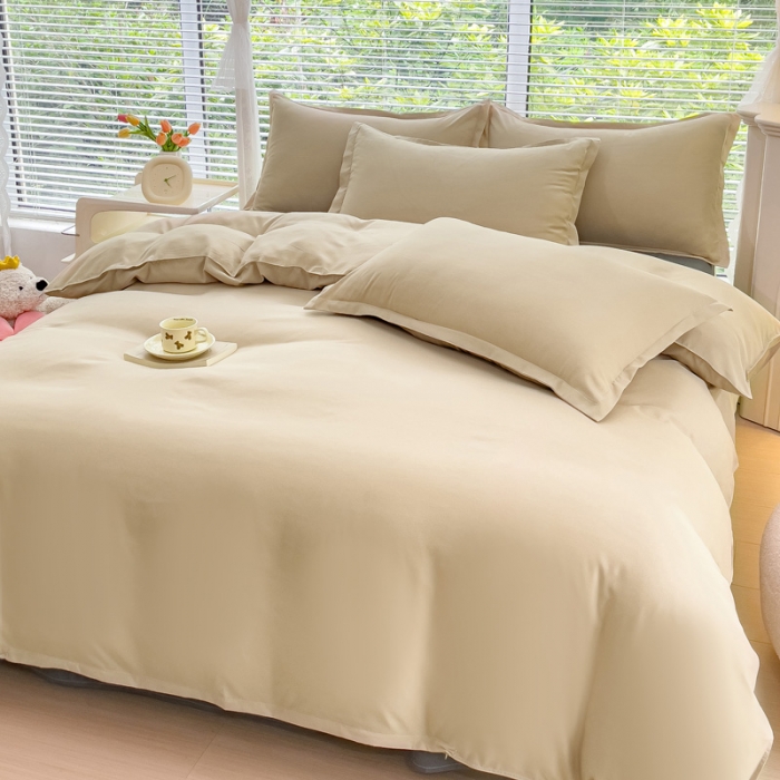 91家纺网 家纺一手货源 找家纺 布可家纺 2025新款水洗磨毛印花四件套（提供买家秀） 拿铁