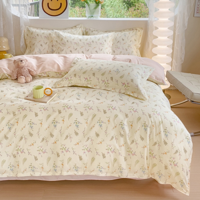 91家纺网 家纺一手货源 找家纺 布可家纺 2025新款水洗磨毛印花四件套（提供买家秀） 生机