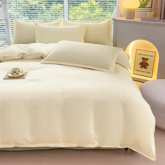 91家纺网 家纺一手货源 找家纺 布可家纺 2025新款水洗磨毛印花四件套（提供买家秀） 香草黄