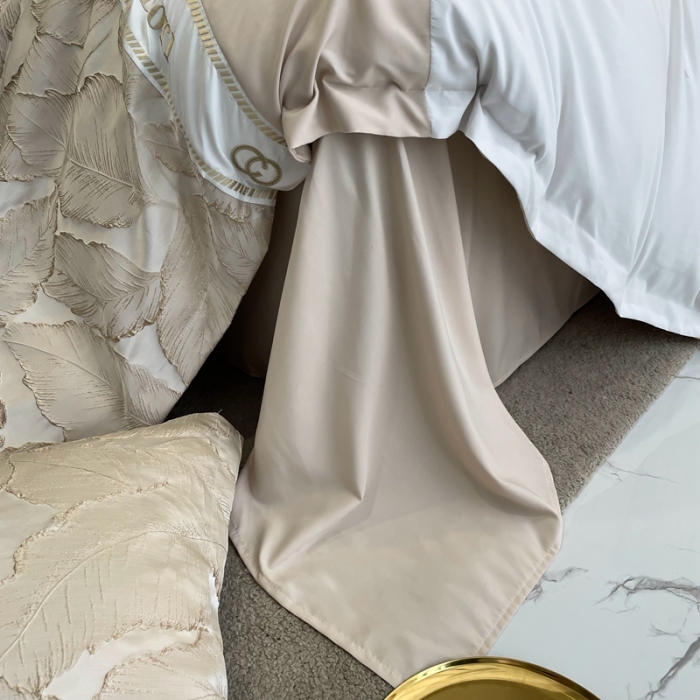 91家纺网 家纺一手货源 找家纺 布可家纺 2025新款轻奢精致浮雕刺绣提花四件套 茱丽叶-金