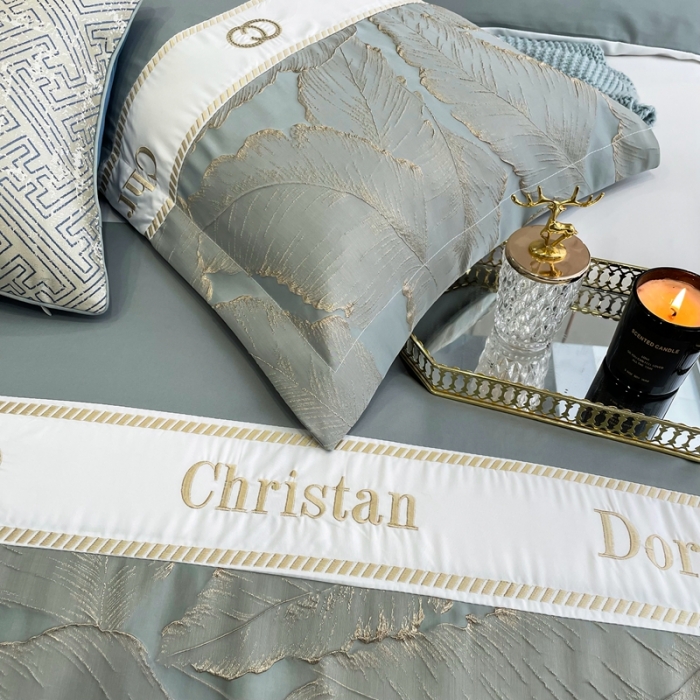 91家纺网 家纺一手货源 找家纺 布可家纺 2025新款轻奢精致浮雕刺绣提花四件套 茱丽叶-蓝