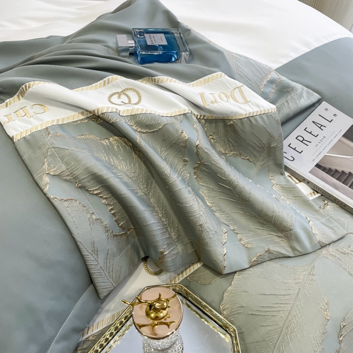 91家纺网 家纺一手货源 找家纺 布可家纺 2025新款轻奢精致浮雕刺绣提花四件套 茱丽叶-蓝