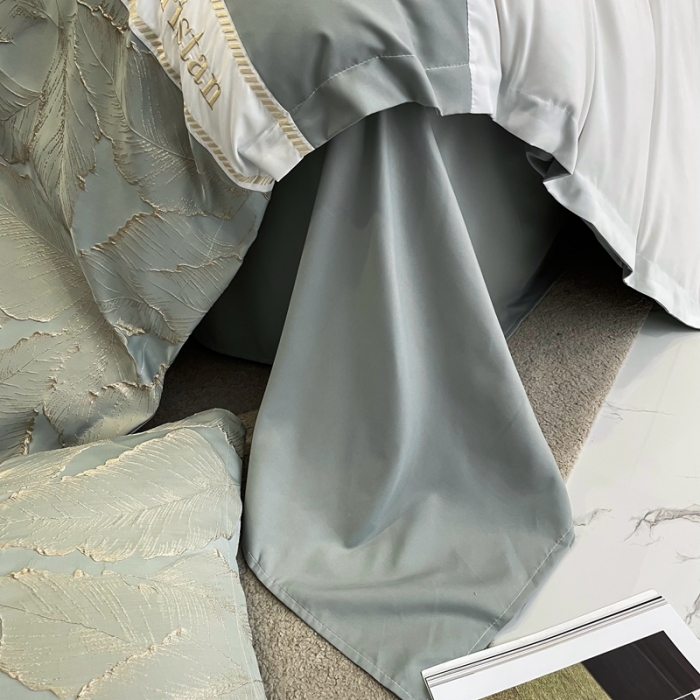 91家纺网 家纺一手货源 找家纺 布可家纺 2025新款轻奢精致浮雕刺绣提花四件套 茱丽叶-蓝