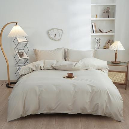 91家纺网 家纺一手货源 找家纺 （总）钰伶 2025年全棉纯色13372斜纹喷气纯棉四件套