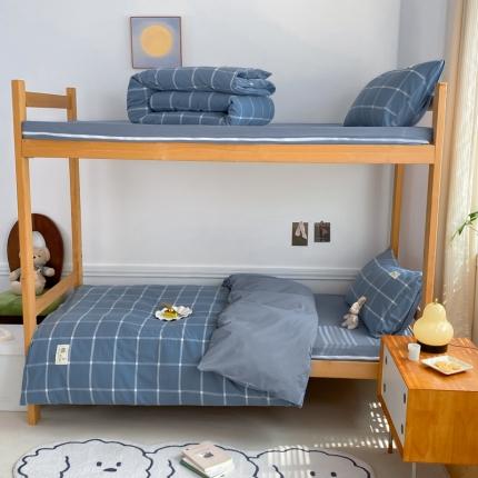 91家纺网 家纺一手货源 找家纺 2023新款纯棉水洗棉床垫套大学生三件套被套床单床笠款全棉四件套