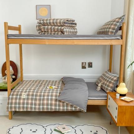 91家纺网 家纺一手货源 找家纺 2023新款纯棉水洗棉床垫套大学生三件套被套床单床笠款全棉四件套