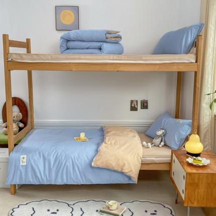 91家纺网 家纺一手货源 找家纺 2023新款纯棉水洗棉床垫套大学生三件套被套床单床笠款全棉四件套