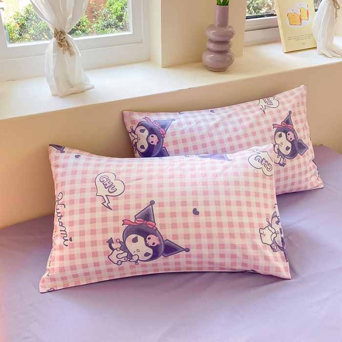 91家纺网 家纺一手货源 找家纺 金爱家 2023新款三丽鸥正版授权纯棉印花系列四件套 库洛米之心