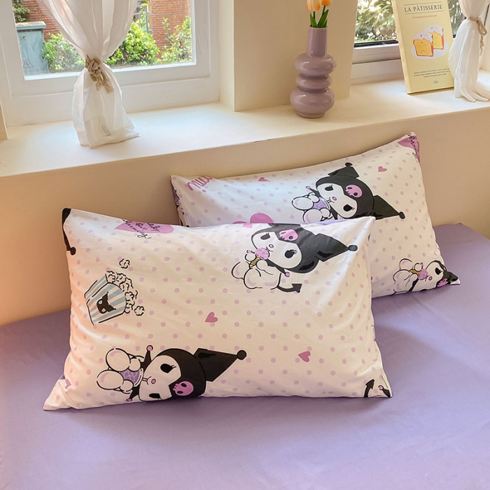 91家纺网 家纺一手货源 找家纺 金爱家 2023新款三丽鸥正版授权纯棉印花系列四件套 甜筒库洛米