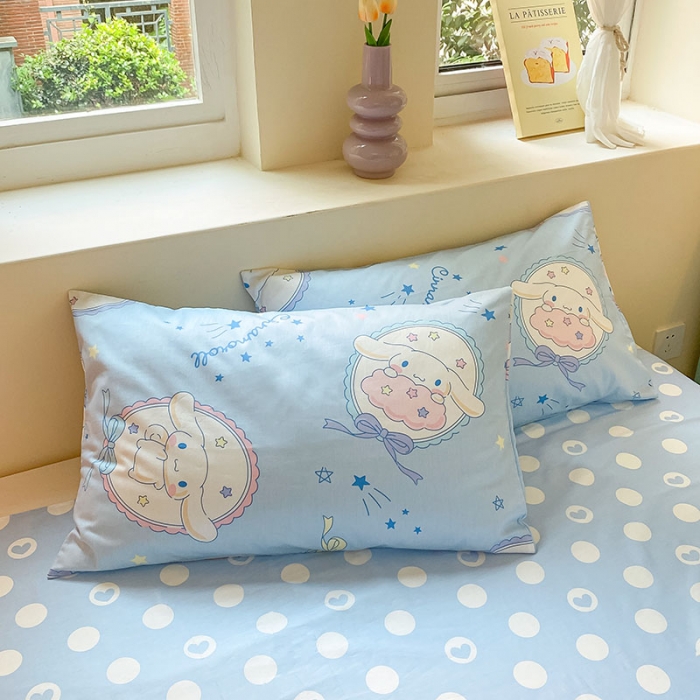 91家纺网 家纺一手货源 找家纺 金爱家 2023新款三丽鸥正版授权纯棉印花系列四件套 玉桂狗