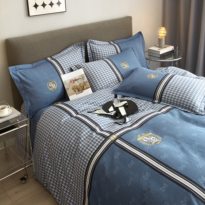 91家纺网 家纺一手货源 找家纺 格里芬家纺 2023新款全棉大版磨毛纯棉生态磨毛四件套 巴乔