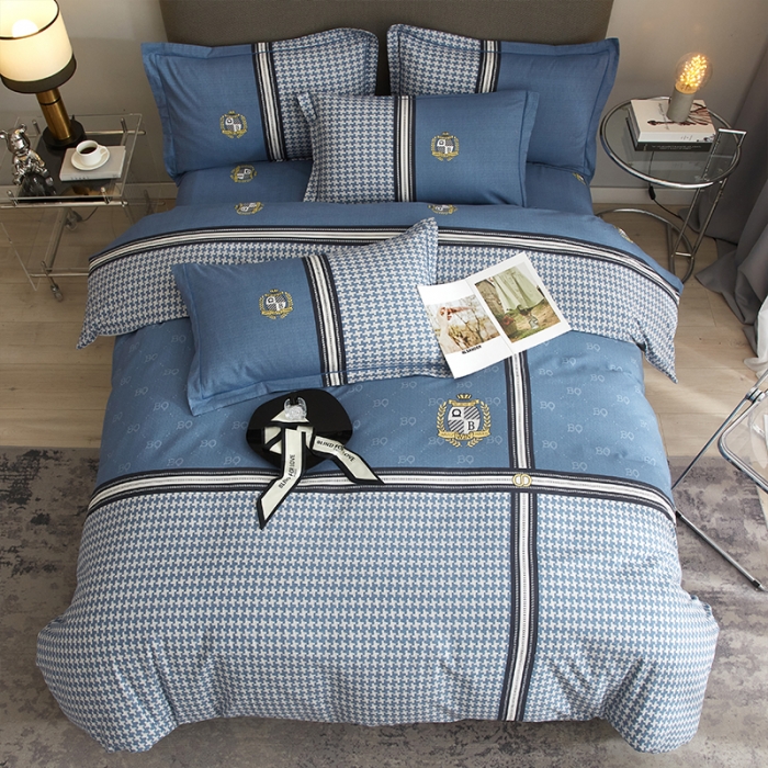 91家纺网 家纺一手货源 找家纺 格里芬家纺 2023新款全棉大版磨毛纯棉生态磨毛四件套 巴乔