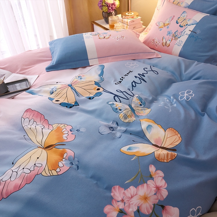 91家纺网 家纺一手货源 找家纺 格里芬家纺 2023新款全棉大版磨毛纯棉生态磨毛四件套 巴特弗