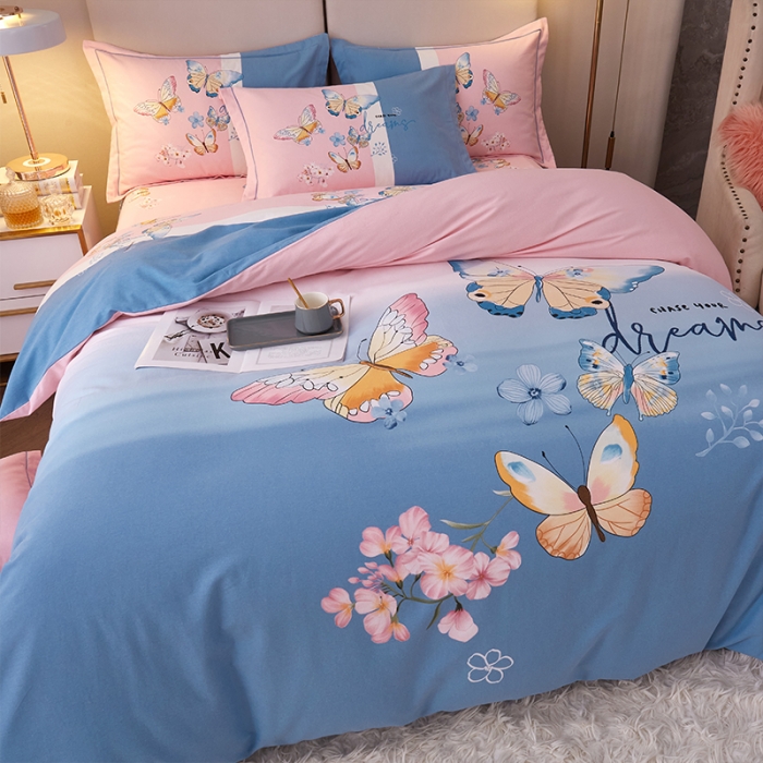 91家纺网 家纺一手货源 找家纺 格里芬家纺 2023新款全棉大版磨毛纯棉生态磨毛四件套 巴特弗