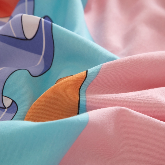 91家纺网 家纺一手货源 找家纺 格里芬家纺 2023新款全棉大版磨毛纯棉生态磨毛四件套 黛西公主-粉