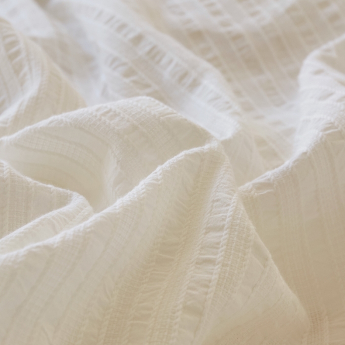 91家纺网 家纺一手货源 找家纺 安莱 2023新款韩式小清新色织水洗棉提花花边四件套 锦瑟 白