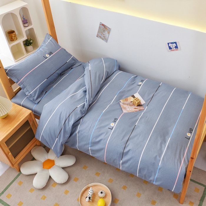 91家纺网 家纺一手货源 找家纺 凌云 2025新款全棉学生宿舍三件套六件套 雏菊暗恋