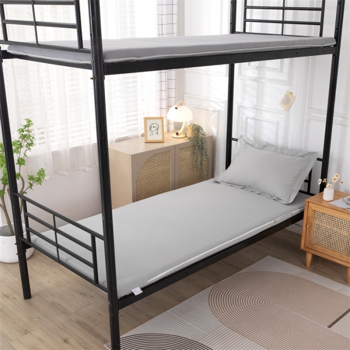 91家纺网 家纺一手货源 找家纺 凌云 2025新款全棉学生宿舍三件套六件套 简约灰