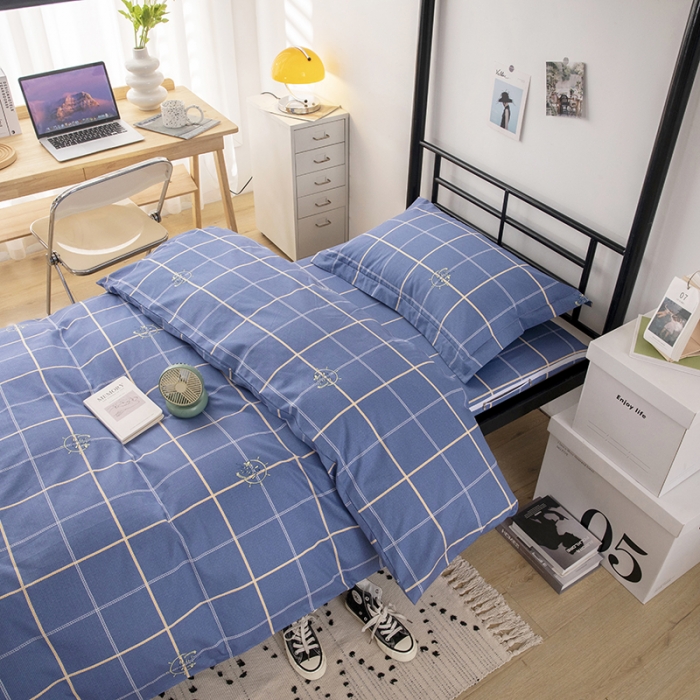 91家纺网 家纺一手货源 找家纺 凌云 2025新款全棉学生宿舍三件套六件套 似水流年