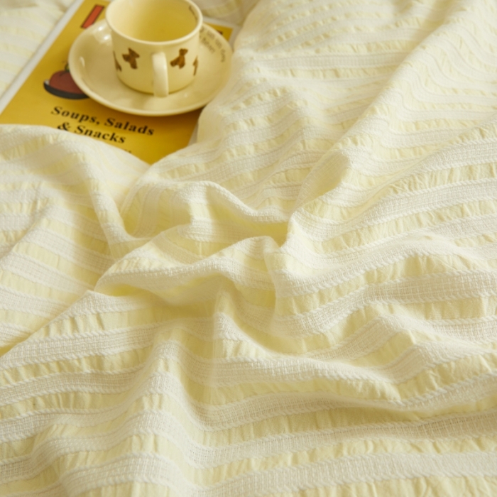 91家纺网 家纺一手货源 找家纺 安莱 2023新款 锦瑟色织提花四件套 锦瑟 黄