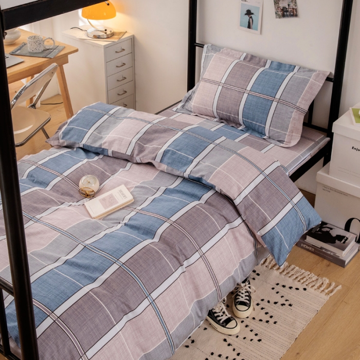 91家纺网 家纺一手货源 找家纺 凌云 2025新款全棉学生宿舍三件套六件套 博雅