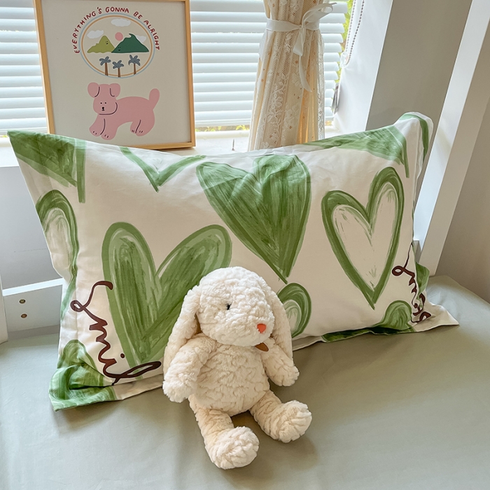 91家纺网 家纺一手货源 找家纺 金鑫汇 2023新款全棉宿舍印花三件套 抹茶奶绿