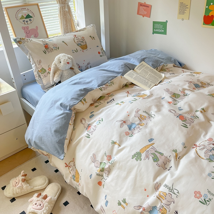 91家纺网 家纺一手货源 找家纺 金鑫汇 2023新款全棉宿舍印花三件套 收获满满