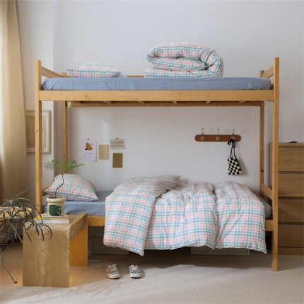 91家纺网 家纺一手货源 找家纺 （总）北欧良品 A类全棉水洗棉学生宿舍上下铺三件套开学季纯棉