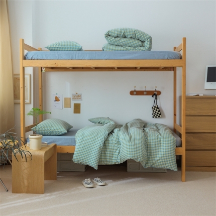 91家纺网 家纺一手货源 找家纺 （总）北欧良品 A类全棉水洗棉学生宿舍上下铺三件套开学季纯棉