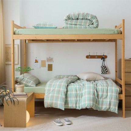 91家纺网 家纺一手货源 找家纺 （总）北欧良品 A类全棉水洗棉学生宿舍上下铺三件套开学季纯棉