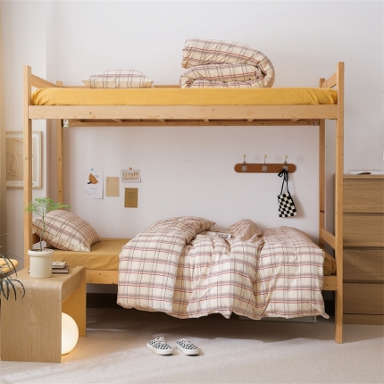 91家纺网 家纺一手货源 找家纺 （总）北欧良品 A类全棉水洗棉学生宿舍上下铺三件套开学季纯棉