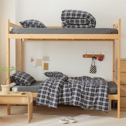 91家纺网 家纺一手货源 找家纺 （总）北欧良品 A类全棉水洗棉学生宿舍上下铺三件套开学季纯棉