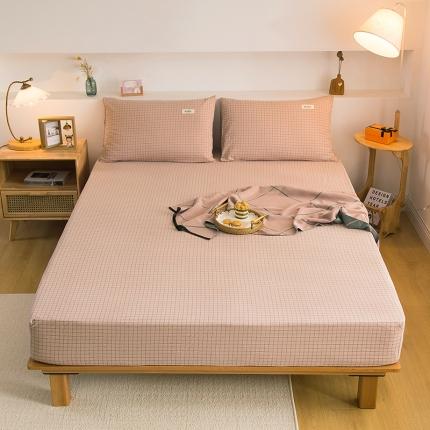 91家纺网 家纺一手货源 找家纺 （总）柠萌家居 2023新款全棉色织水洗棉单床笠