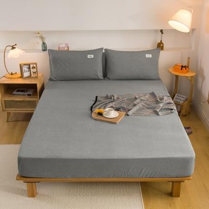 91家纺网 家纺一手货源 找家纺 （总）柠萌家居 2023新款全棉色织水洗棉单床笠