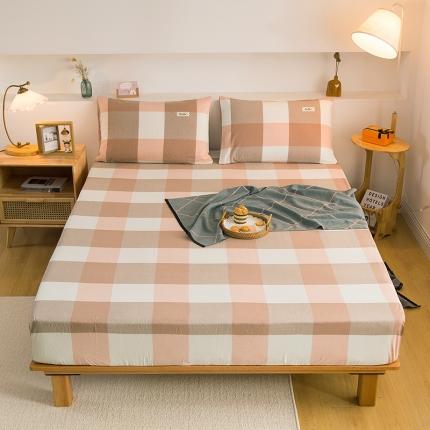 91家纺网 家纺一手货源 找家纺 （总）柠萌家居 2023新款全棉色织水洗棉单床笠