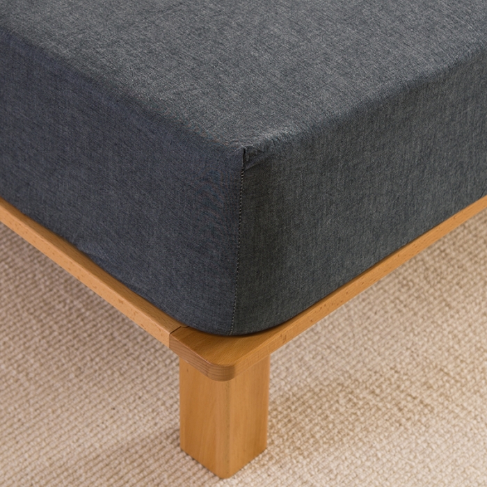 91家纺网 家纺一手货源 找家纺 柠萌家居 2023新款全棉色织水洗棉单床笠 深灰