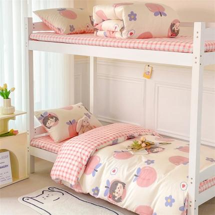 名兮家居 2023新款全棉印花学生三件套 蜜桃女孩