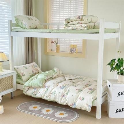 名兮家居 2023新款全棉印花学生三件套 蘑菇小兔