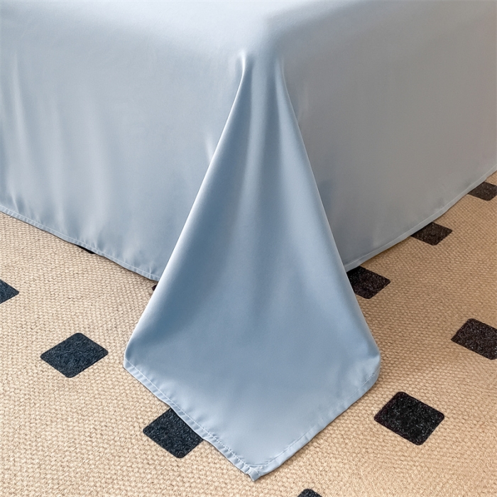 91家纺网 家纺一手货源 找家纺 盛秋家纺 2025新款思雅系列水洗磨毛双拼刺绣四件套 思雅-清+山灰