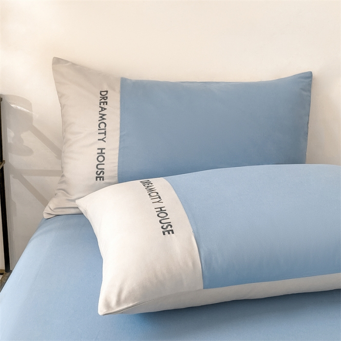 91家纺网 家纺一手货源 找家纺 盛秋家纺 2025新款思雅系列水洗磨毛双拼刺绣四件套 思雅-清+山灰