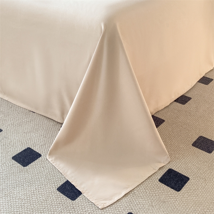 91家纺网 家纺一手货源 找家纺 盛秋家纺 2025新款思雅系列水洗磨毛双拼刺绣四件套 思雅-奶茶+奶昔白