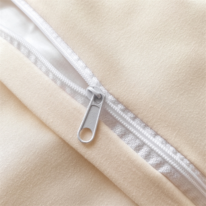 91家纺网 家纺一手货源 找家纺 盛秋家纺 2025新款思雅系列水洗磨毛双拼刺绣四件套 思雅-奶茶+奶昔白